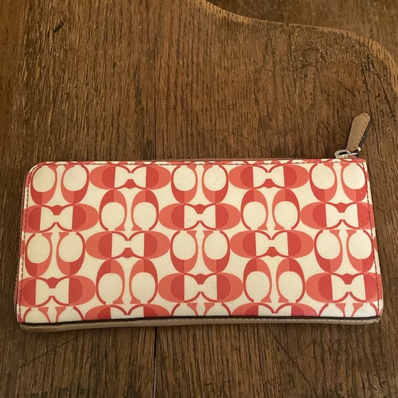 Coach Signature Zip Accordion Wallet Vintage - Picture 2 of 7